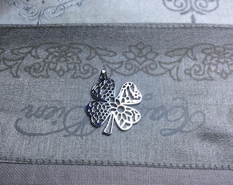1 Pc. Antique Silver Filigree Charm Pendant/Connector