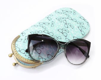 Glasses case for women Eyeglass case soft Sunglasses case clasp Eyeglasses case fabric Eyewear case Women gifts Retro glasses Hipster gift