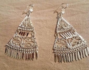 Taxco Mexico Sterling Silver 925 Filigree Earrings