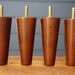 FAST FREE Shipping Tapered 4" Legs TNW4 Walnut Finish Feet - Mid-Century/Modern Furniture - Sofa/Chair/Dresser Retrofit for Ikea West Elm