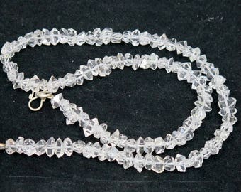 15 Inches Long Terminated Diamond Quartz Strand Necklace.