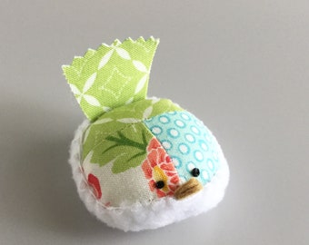 Pincushion Colorful Floral Bird Pincushion Floral Pin Keep Kawaii Bird