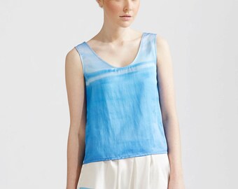 Blue Skies Silk Tank Top