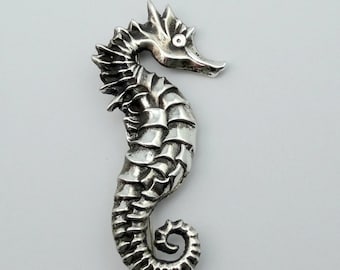 Vintage Seahorse Sterling Silver Brooch Pin #SEAHRS-PN1