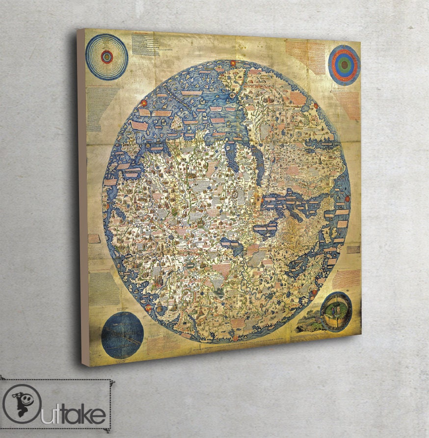 Old map World map 1450 Canvas Fra Mauro 103