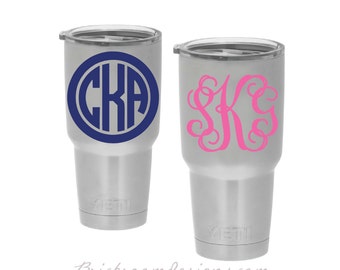 Yeti Cup Monogram Decal || Monogram Tumbler Decal, Vinyl Monogram Decal, Yeti Monogram Decal, Monogram Decal For Yeti Cup, Tumbler Monogram
