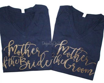 Mother or the Bride shirt. Mother of the groom shirt. Bridal party glitter shirts. Mom wedding shirts. Mom Unisex shirts