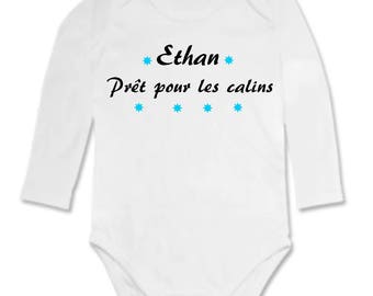 Bodysuit ready for cuddling, personalized with name