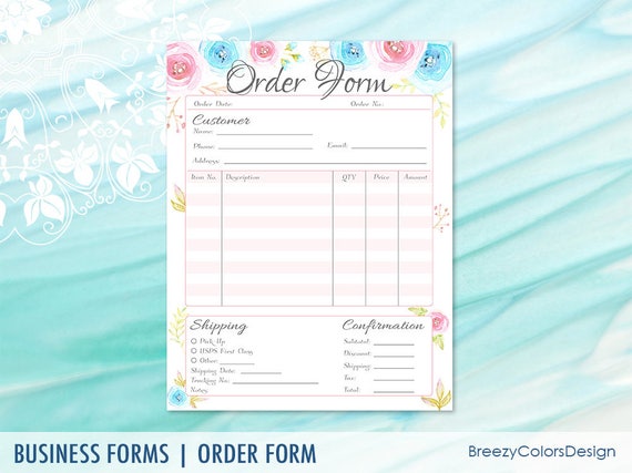 Flower Order Form Template Pretty Nice Ordering Sheet
