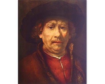 Self Portrait 1658 by Rembrandt - a Frameable Vintage 1953 Art Print