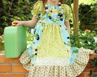 Molly's Faux Apron Peasant Dress PDF Pattern size6-12 months to size 8