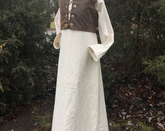 Medieval Clothing, children's historical clothing, theatre costumes, renfaire garments, tunic and vest, linen clothing,
