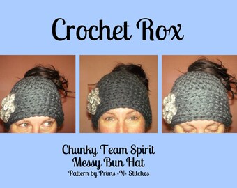 Chunky Messy Bun hat