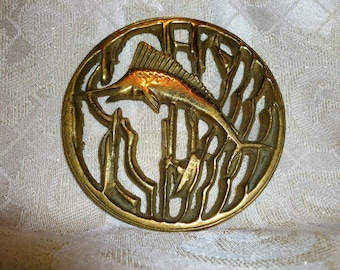 Brass Vintage Swordfish Trivet Solid Brass