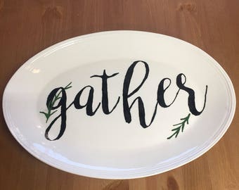 Serving platter GATHER ceramic oven safe dishwasher safe