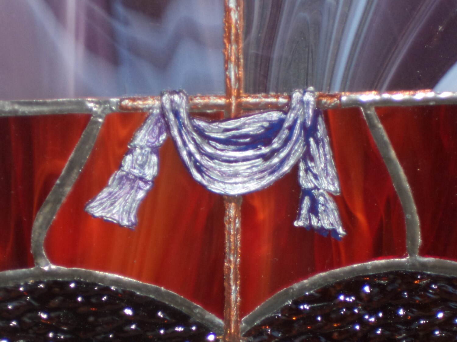 Unique christian cross with sash hand engraved on special