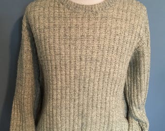 Vintage 1980s American Eagle Oatmeal Colored USA Made Crewneck Sweater / vintage sweater / vintage pullover Large