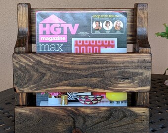 Rustic Magazine Rack made from Reclaimed and Repurposed Pallet Wood