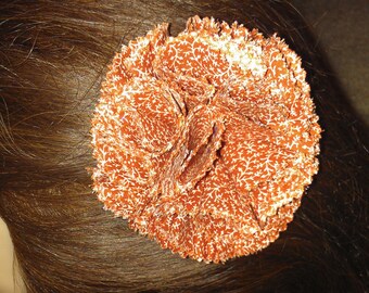 Fabric Hair Flower Orange Fabric Carnation Hair Clip