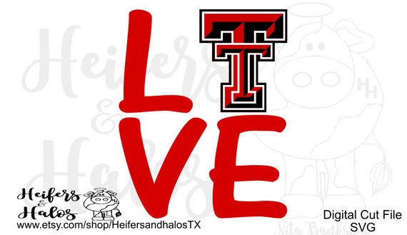 Love Texas Tech SVG CUT FILE png pdf eps dxf cut file for