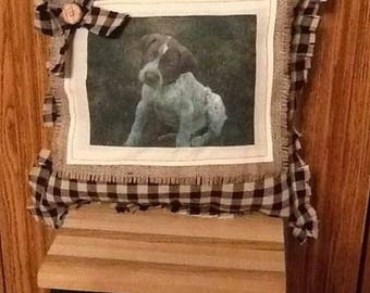 Personalized homespun pillow