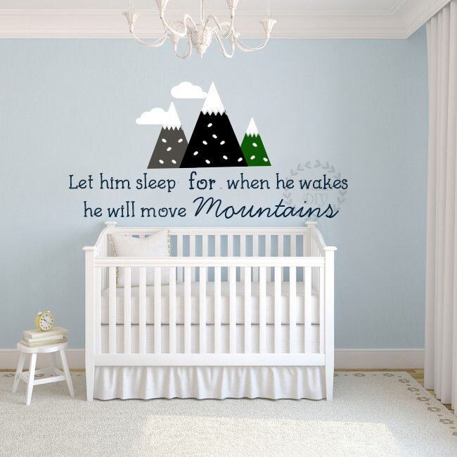Nursery wall decal Nursery quote wall decal Let him sleep from