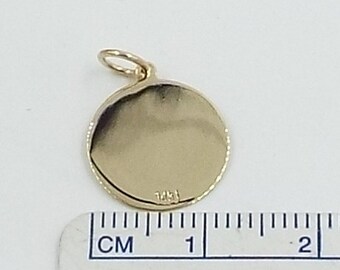 disk , 1/2" or 12.5 mm diameter.engravable . 14k