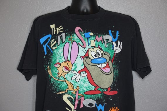 1991 The Ren & Stimpy Show - Nickelodeon MTV Networks Cartoon Vintage T-Shirt