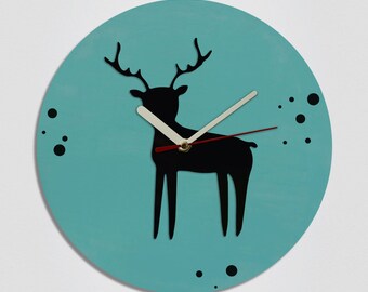 Deer Handmade Modern Wall Clock