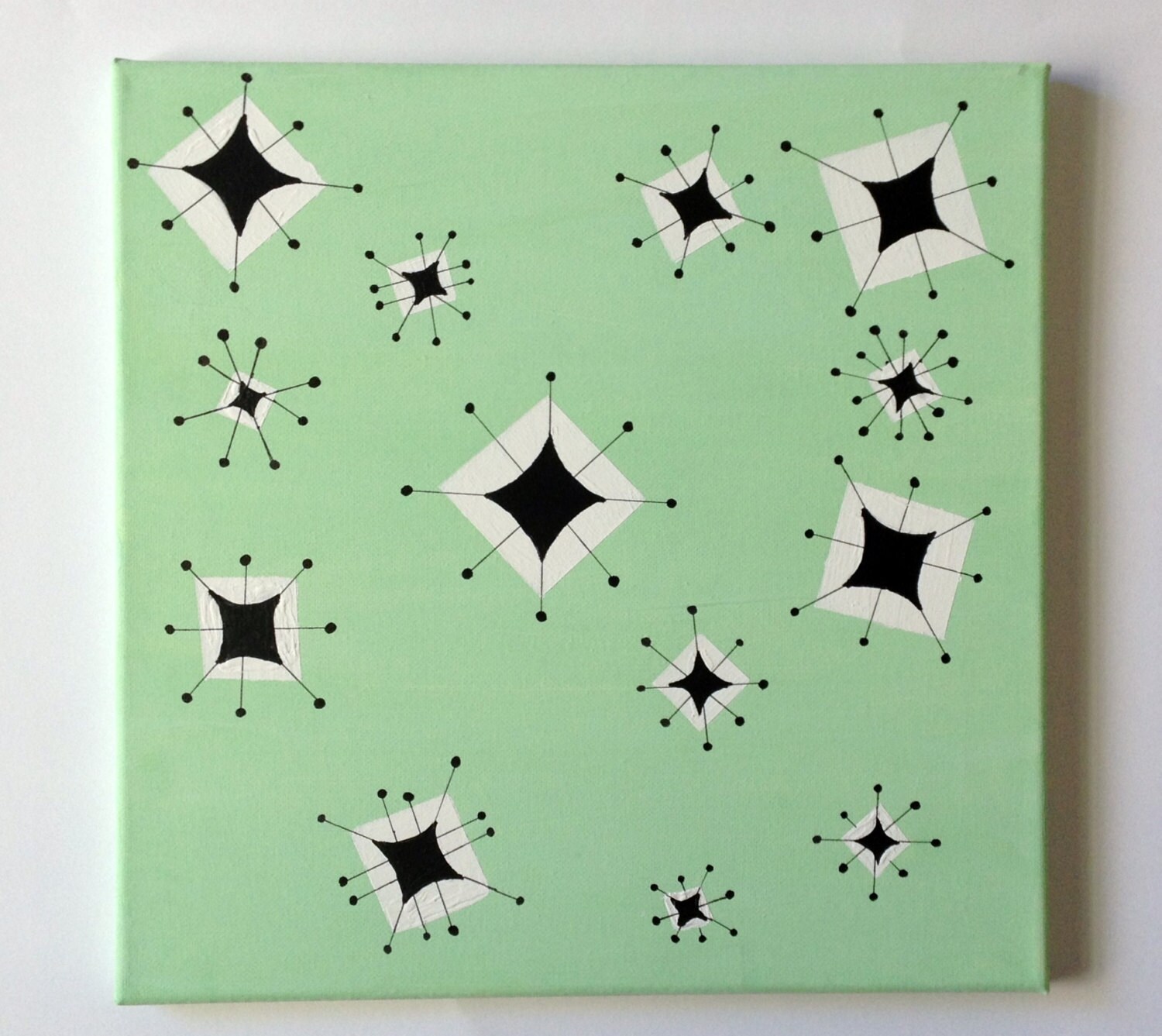 Mid Century Modern Wall Art Atomic 1950s Starburst Painting Mid Century Modern Wall Art Atomic 1950s Starburst Painting