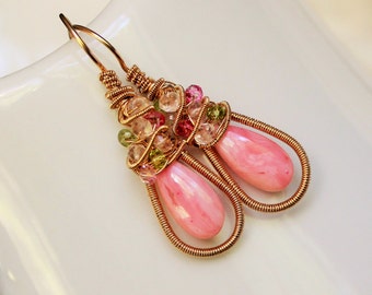Pink Opal Jubilee Earrings