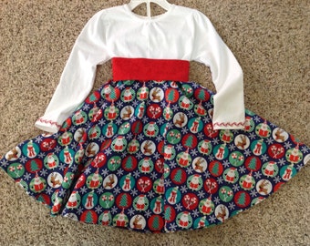 Toddler holiday dress, Christmas dress, toddler dress, toddler circle dress