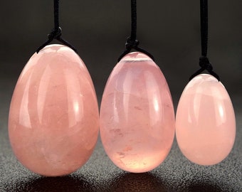 Rose Quartz Yoni Eggs Yoni Egg Set Hand Made Yoni Eggs Pink Crystal Yoni Eggs Set For Women Health and Wellness Kegel Exercise