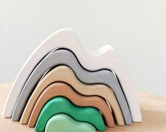 Wooden Mountain | Wooden stacker | Mountain Stacker | Waldorf toy | Wooden toys | Stacking toy | Toddler toy