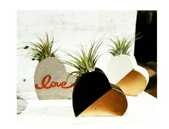 Concrete Air Planter/Heart Air Planter/Love/Succulent Planter/Indoor Planter/heart planter/Heart decor/anniversary gift/Metallic Decor