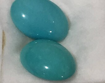 13x9mm,Pr of robin egg blue Turquoise-Oval-Cab
