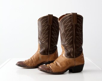 Nocona cowboy boots, 1960s brown leather boots, women's size 5