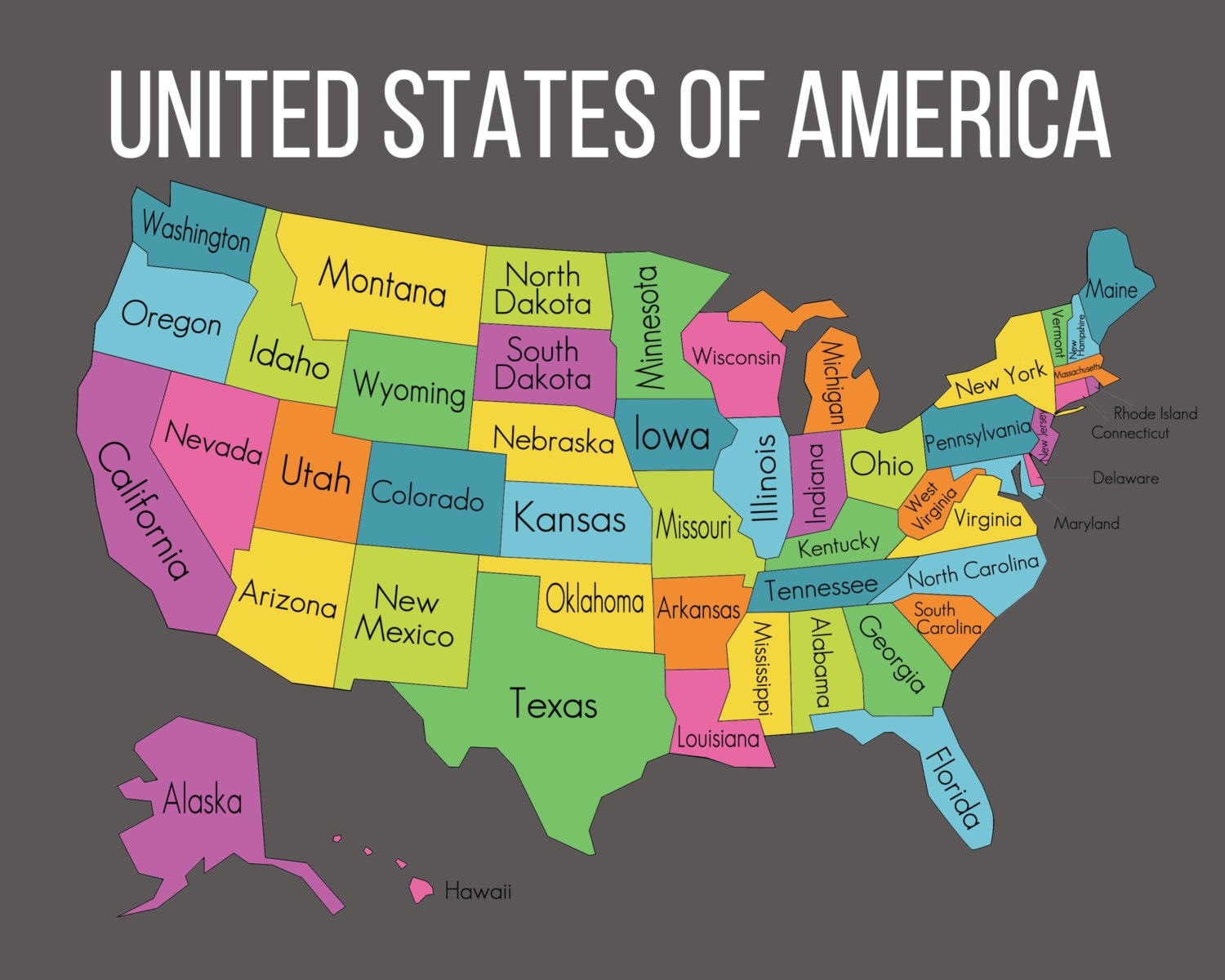 Map Of Usa With States