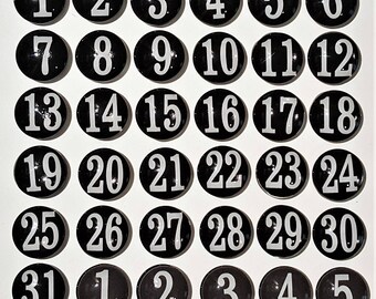 Black and White Numbers | Planner Numbers | Black Calendar Magnets | Teacher Planning | Office Organizing | Dry Erase Calendar
