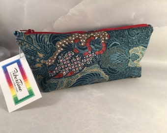Blue Paisley Make Up Bag