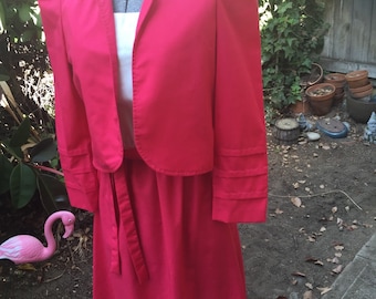 70s Pink Dress With Bolero Jacket