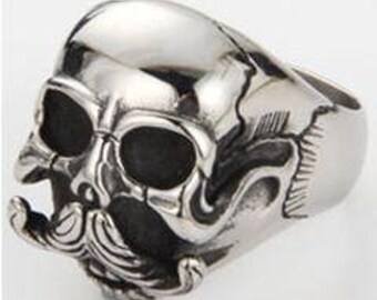 Skull With Mustache Ring