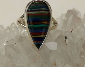 Rainbow Calsilica Party Ring Size 10
