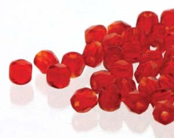 Czech Fire Polish 2mm True Crystal - Pack 100 - Siam