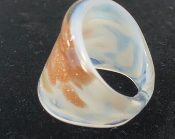Glass statement ring