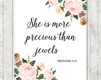 She Is More Precious Than Rubies Proverbs 3 15 Bible Nursery