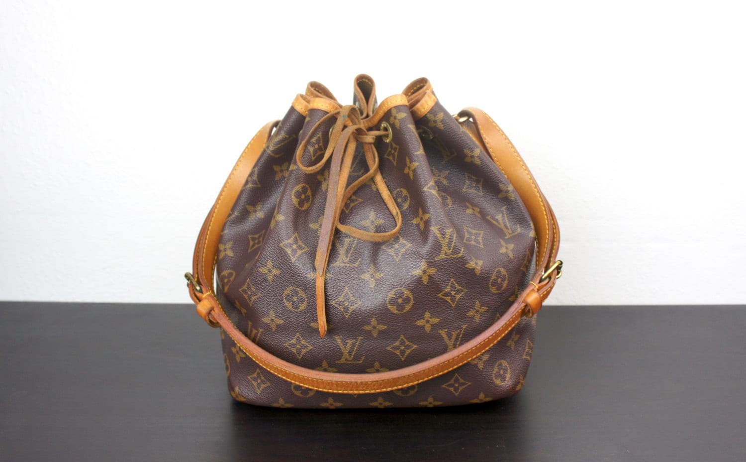 Vintage Louis Vuitton Drawstring Petit Noe Bucket Bag LV