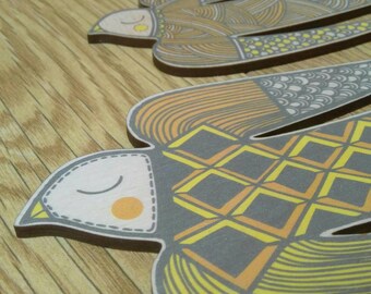 Retro flying swallows (set of 3)