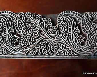 Textile Stamp, Indian Wood Stamp, Blockprint Stamp, Pottery Stamp- Paisley Border