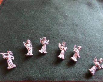 Orchestra of Six Pewter Angel Candle Jewellery